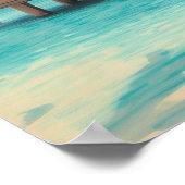 Maldives Mirage – Retro Lagoon Paradise Travel  Poster (Hoek)