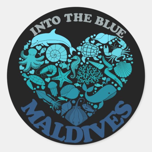 MALDIVES RONDE STICKER (Voorkant)