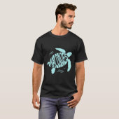 Maldives Sea Turtle - Tropical Blue Typography T-shirt (Voorkant volledig)