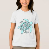 Maldives Sea Turtle - Tropical Blue Typography Tri-Blend Shirt (Voorkant)