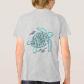 Maldives Sea Turtle - Tropical Blue Typography Tri-Blend Shirt (Achterkant)