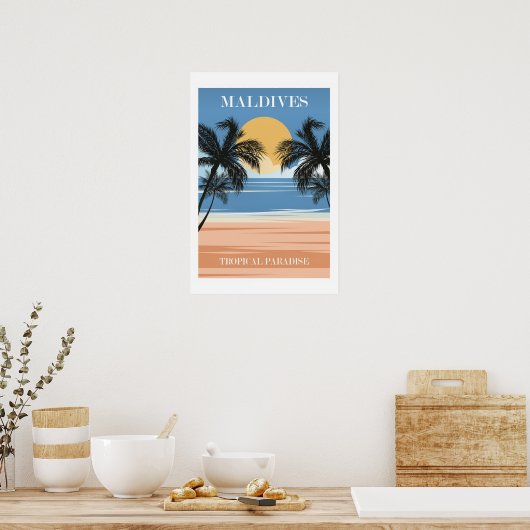 Maldives, Tropical Paradise Poster (Keuken)