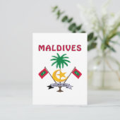 MALDIVES Wapenmunt Briefkaart (Staand voorkant)