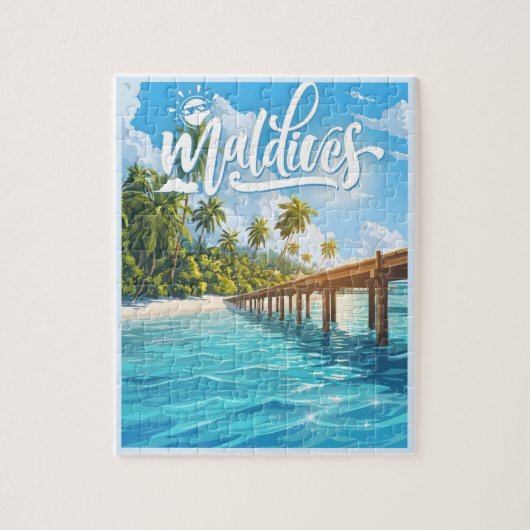 Maldivisch strand legpuzzel (Verticaal)