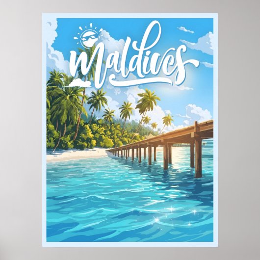 Maldivisch strand poster (Voorkant)