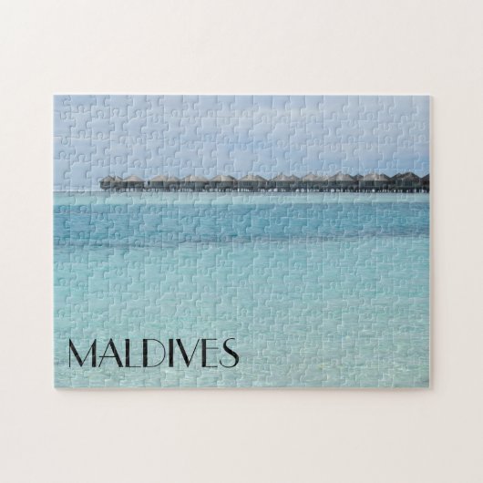 Maldivische bungalows legpuzzel (Horizontaal)