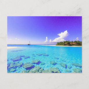 Maldivische oceaan zonsondergang ansichtkaart briefkaart