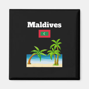 Maldivische strandliefhebber reis souvenir Maldivi Magneet
