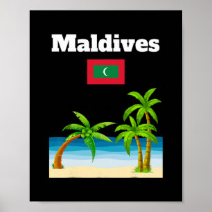 Maldivische Strandliefhebber Reis Souvenir Maldivi Poster