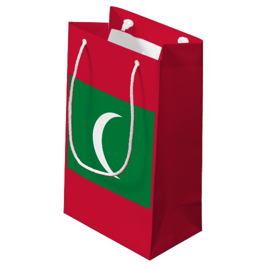 Maldivische vlag klein cadeauzakje (Achterkant Gekanteld)