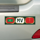 Maldivische Vlag Landkaart Code Bumpersticker (Op auto)