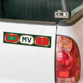 Maldivische Vlag Landkaart Code Bumpersticker (Op Truck)