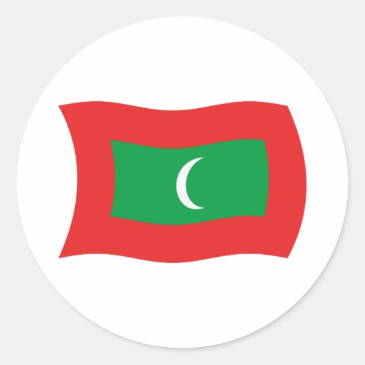Maldivische Vlagsticker Ronde Sticker (Voorkant)