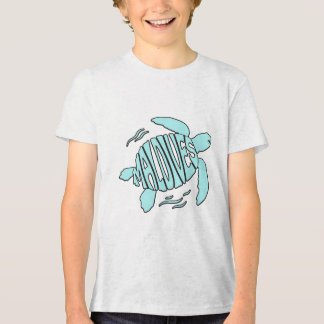 Maldivische Zeeschildpad - Tropisch Blauw Letterty Tri-Blend Shirt
