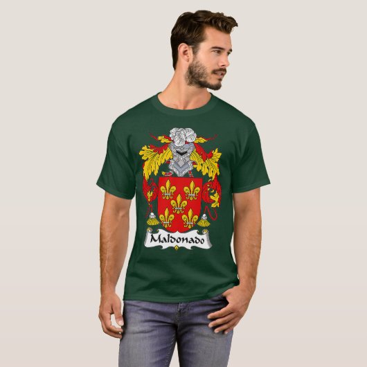 Maldonado Coat of Arms Family Crest T-shirt (Voorkant volledig)