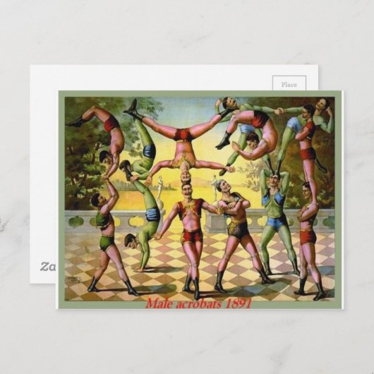 Male Acrobat Briefkaart (Voorkant / Achterkant)