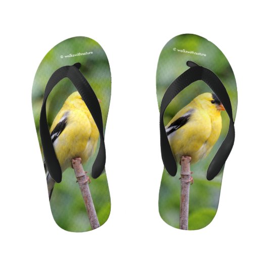 Male American Goldfinch op de Bamboe Kinder Teenslippers (Voetbed)