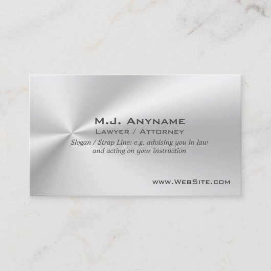 Male Attorney luxury Silver-effect met slogan Visitekaartje (Voorkant)