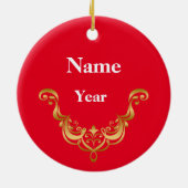 Male Bartender Silhouette kerstversiering Keramisch Ornament (Achterkant)