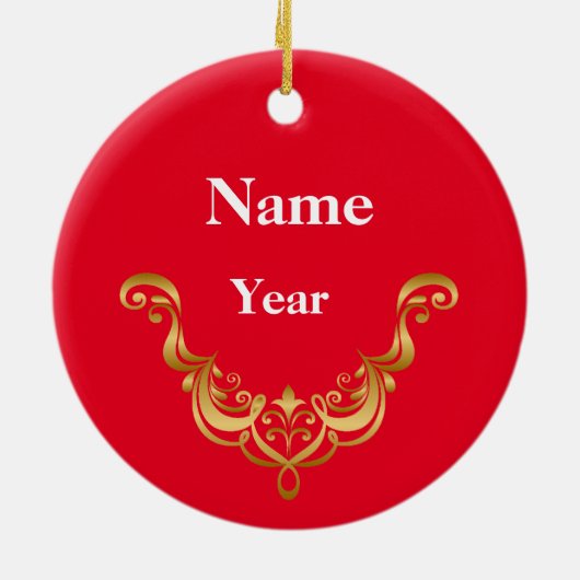 Male Bartender Silhouette kerstversiering Keramisch Ornament (Achterkant)