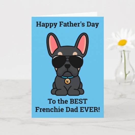 Male Black Tan French Bulldog Vaderdag Card Kaart (Kleine Plant)