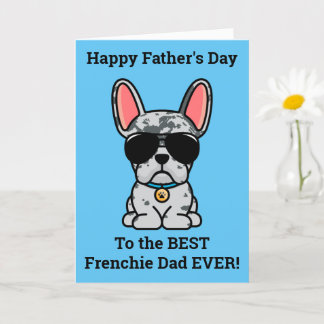 Male Blue Merle French Bulldog Vaderdag kaart