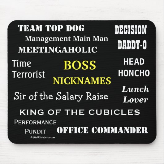 MALE BOSS Nicknames | Ruwe Funny Job Titles Joke Muismat (Voorkant)