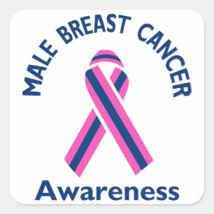 Male Breast Cancer Vierkante Sticker