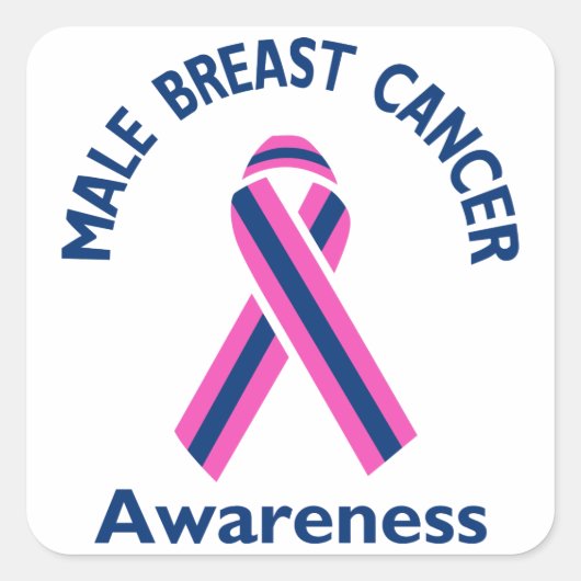 Male Breast Cancer Vierkante Sticker (Voorkant)