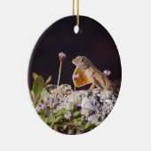Male Brown Anole Lizard met dewlap Keramisch Ornament (Rechts)
