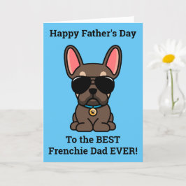 Male Brown Tan French Bulldog Vaderdag Card Kaart