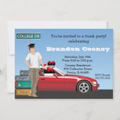 Male College Trunk Party Afstuderen gaat weg Kaart (Voorkant)