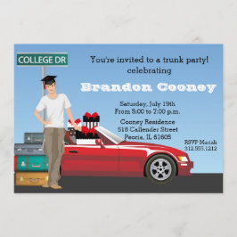 Male College Trunk Party Afstuderen gaat weg Kaart