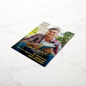 Male Custom Afstudeerder Photo Afstuderen Script O Folie Feestdagen Briefkaart (Gedraaid)