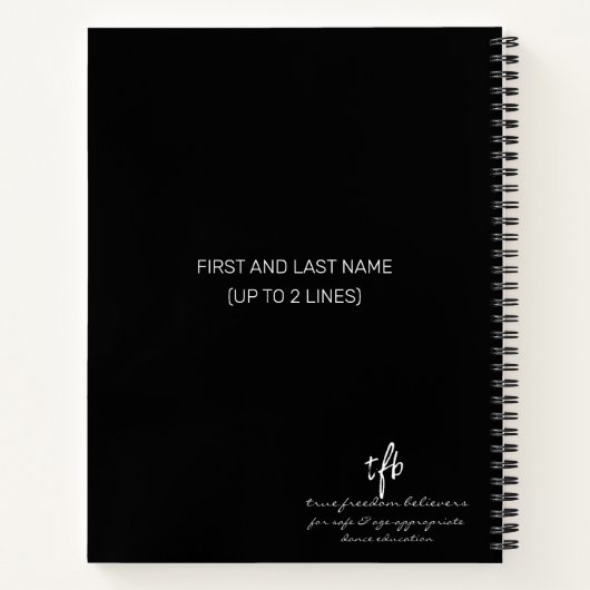 Male Dancer Awareness III Personalized Notitieboek (Achterkant)