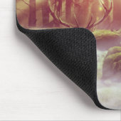 Male Deer in Misty-Bossen op Sunrise Golden Hour Muismat (Hoek)