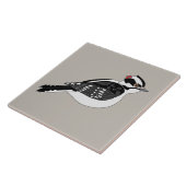 Male Downy Woodpecker Bird met Red Head Tegeltje (Zijkant)