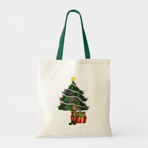 Male Elf Kerstboom Vakantie Canvas tas