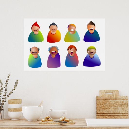 Male Emoticons Poster (Keuken)