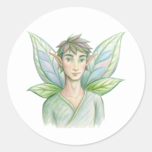 Male Fairy Classic ronde Sticker