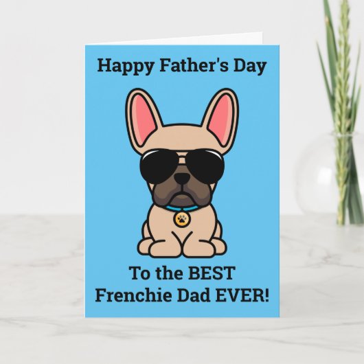 Male Fawn French Bulldog Vaderdag Card Kaart (Voorkant)