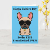 Male Fawn French Bulldog Vaderdag Card Kaart (Gele Bloem)