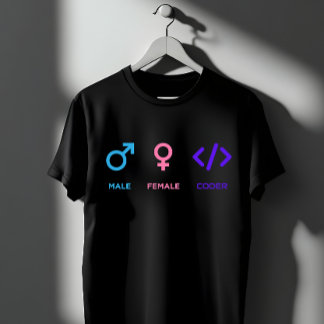 Male Female Coder Symbol | Funny Programmer Gift T-shirt