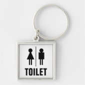 Male female gender WC toilet icon public restroom Sleutelhanger (Voorkant)
