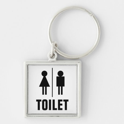 Male female gender WC toilet icon public restroom Sleutelhanger (Voorkant)