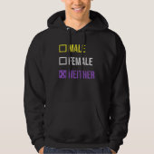 Male Female Neither Nonbinary Pride Non Binary Fla Hoodie (Voorkant)