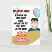 Male Funny Six Feet Away Birthday Card Kaart (Voorkant)