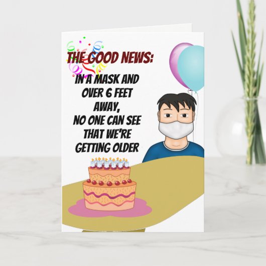 Male Funny Six Feet Away Birthday Card Kaart (Voorkant)