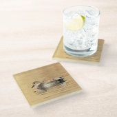 Male Gadwall Duck Glazen Onderzetter (Schuin)