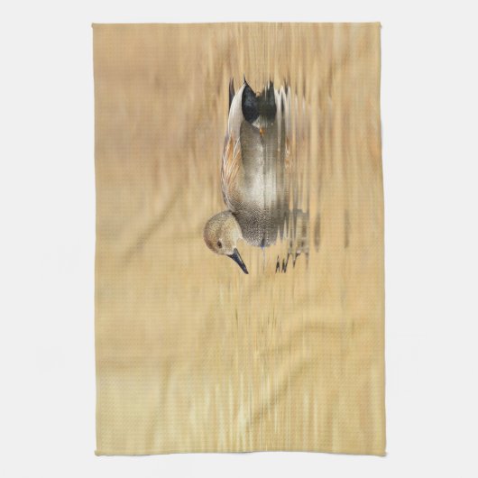 Male Gadwall Duck Theedoek (Verticaal)